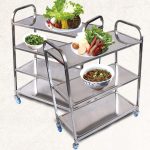 4-SOGA 4 Tier 950x500x1220 Stainless Steel Kitchen Dining Food Cart Trolley Utility