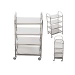 2-SOGA 2X 4 Tier 950x500x1220 Stainless Steel Kitchen Dining Food Cart Trolley Utility