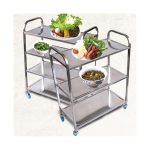 4-SOGA 2X 4 Tier 950x500x1220 Stainless Steel Kitchen Dining Food Cart Trolley Utility