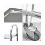 5-SOGA 2X 3 Tier 86x54x94cm Stainless Steel Kitchen Dinning Food Cart Trolley Utility Round Large