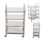 2-SOGA 4 Tier 860x540x1170 Stainless Steel Kitchen Dining Food Cart Trolley Utility