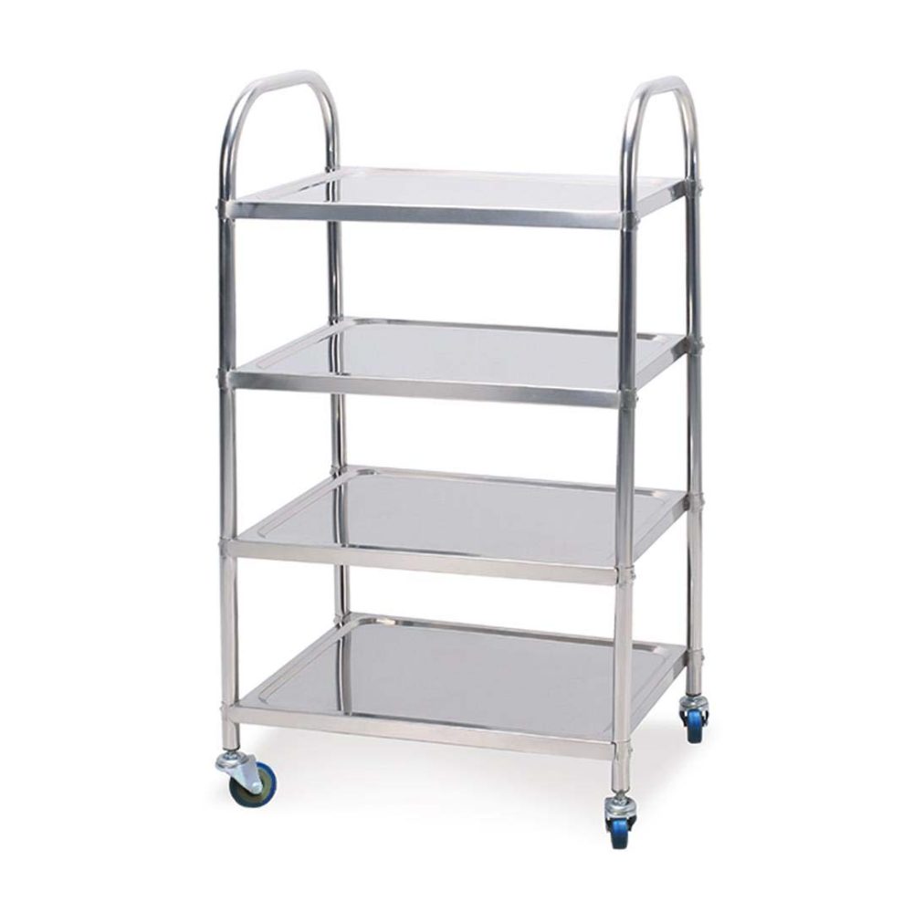 1-SOGA 4 Tier 860x540x1170 Stainless Steel Kitchen Dining Food Cart Trolley Utility