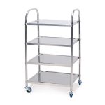 1-SOGA 4 Tier 860x540x1170 Stainless Steel Kitchen Dining Food Cart Trolley Utility
