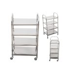 2-SOGA 2X 4 Tier 860x540x1170 Stainless Steel Kitchen Dining Food Cart Trolley Utility