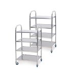 1-SOGA 2X 4 Tier 860x540x1170 Stainless Steel Kitchen Dining Food Cart Trolley Utility