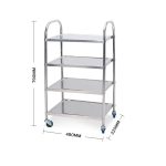 3-SOGA 2X 4 Tier 860x540x1170 Stainless Steel Kitchen Dining Food Cart Trolley Utility