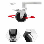 6-SOGA 2 Tier 95x50x95cm Stainless Steel Kitchen Trolley Bowl Collect Service FoodCart Large