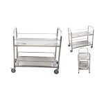 2-SOGA 2X 2 Tier 95x50x95cm Stainless Steel Drink Wine Food Utility Cart Large