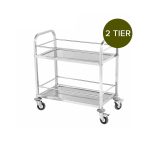 7-SOGA 2X 2 Tier 95x50x95cm Stainless Steel Drink Wine Food Utility Cart Large