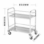 3-SOGA 2 Tier 85x45x90cm Stainless Steel Drink Wine Food Utility Cart Medium