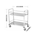 3-SOGA 2X 2 Tier 85x45x90cm Stainless Steel Drink Wine Food Utility Cart Medium