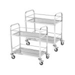 1-SOGA 2X 2 Tier 75x40x84cm Stainless Steel Drink Wine Food Utility Cart Small