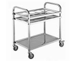 1-SOGA 2 Tier Stainless Steel 8 Compartment Kitchen Seasoning Car Service Trolley Condiment Holder Cart Spice Bowl
