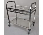 3-SOGA 2 Tier Stainless Steel 8 Compartment Kitchen Seasoning Car Service Trolley Condiment Holder Cart Spice Bowl
