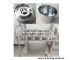 5-SOGA 2 Tier Stainless Steel 8 Compartment Kitchen Seasoning Car Service Trolley Condiment Holder Cart Spice Bowl