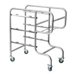 4-SOGA 3 Tier Food Trolley Food Waste Cart Five Buckets Kitchen Food Utility 80x43x89cm Round