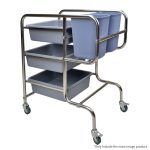 3-SOGA 2X 3 Tier Food Trolley Food Waste Cart Five Buckets Kitchen Food Utility 80x43x89cm Round