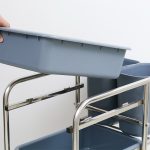 8-SOGA 2X 3 Tier Food Trolley Food Waste Cart Five Buckets Kitchen Food Utility 80x43x89cm Round