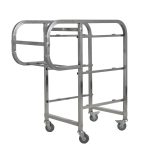 4-SOGA 3 Tier Food Trolley Food Waste Cart Five Buckets Kitchen Food Utility 82x43x92cm Square