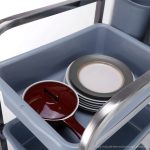 8-SOGA 3 Tier Food Trolley Food Waste Cart Five Buckets Kitchen Food Utility 82x43x92cm Square