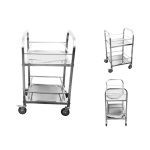 2-SOGA 2X 2 Tier 500x500x950 Stainless Steel Square Tube Drink Wine Food Utility Cart