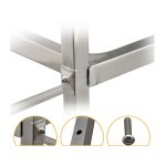 4-SOGA 2X 2 Tier 500x500x950 Stainless Steel Square Tube Drink Wine Food Utility Cart