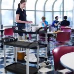 3-SOGA 2X 2 Tier Food Trolley Portable Kitchen Cart Multifunctional Big Utility Service with wheels 845x430x940mm Black