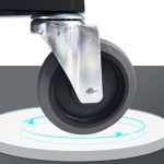 7-SOGA 2X 2 Tier Food Trolley Portable Kitchen Cart Multifunctional Big Utility Service with wheels 845x430x940mm Black