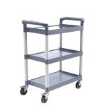 1-SOGA 3 Tier Food Trolley Portable Kitchen Cart Multifunctional Big Utility Service with wheels 830x420x950mm Gray
