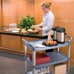 3-SOGA 2X 3 Tier Food Trolley Portable Kitchen Cart Multifunctional Big Utility Service with wheels 830x420x950mm Gray