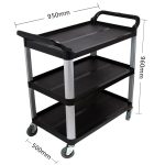 4-SOGA 3 Tier Food Trolley Food Waste Cart Storage Mechanic Kitchen Black Large