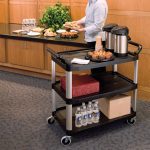 6-SOGA 3 Tier Food Trolley Food Waste Cart Storage Mechanic Kitchen Black Large