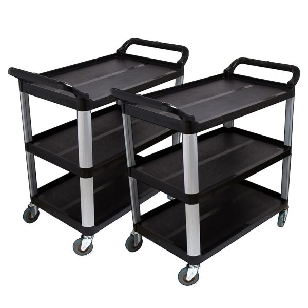 1-SOGA 2X 3 Tier Food Trolley Food Waste Cart Food Utility Mechanic Kitchen Large