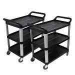 1-SOGA 2X 3 Tier 83.5x43x95cm Food Trolley Food Waste Cart Food Utility Mechanic Kitchen Small