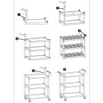 5-SOGA 2X 3 Tier 83.5x43x95cm Food Trolley Food Waste Cart Food Utility Mechanic Kitchen Small