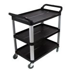 2-SOGA 2X 3 Tier Food Trolley Food Waste Cart w/ 2 Bin Food Utility Kitchen Large