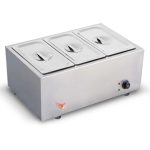 1-SOGA Stainless Steel 3 X 1/2 GN Pan Electric Bain-Marie Food Warmer with Lid