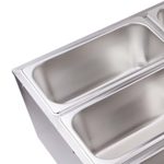 8-SOGA 2X Stainless Steel 3 X 1/2 GN Pan Electric Bain-Marie Food Warmer with Lid