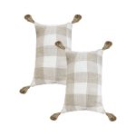 1-SOGA 2X 35CM Pillow Lumbar Cover Decorative Plaid Farmhouse Cushion Throw Pillow