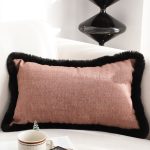 3-SOGA 35cm Mid-century Style Raised Embroidery Texture Edged Lumbar Throw  Pillow