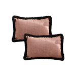 1-SOGA 2X 35cm Mid-century Style Raised Embroidery Texture Edged Lumbar Throw  Pillow