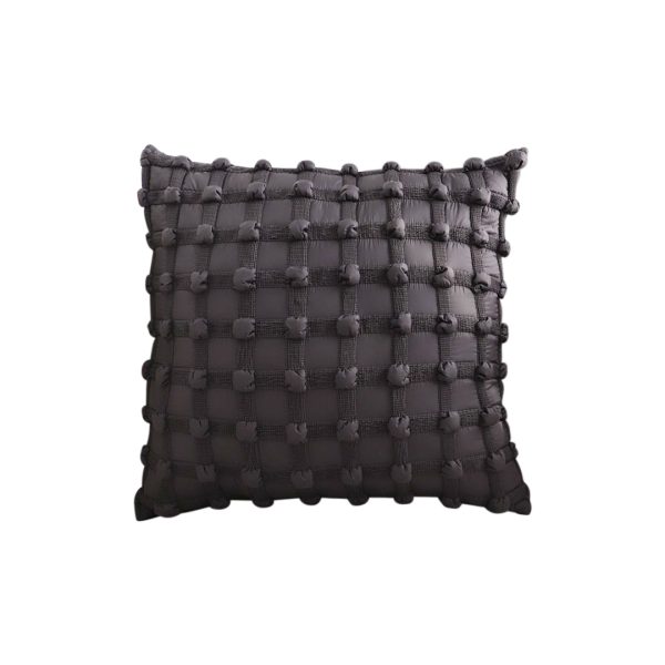 1-SOGA 50cm Black Medieval-style Puff Rivet Square Product Throw Pillow