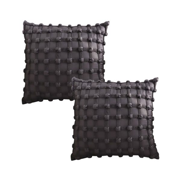 1-SOGA 2X 50cm Black Medieval-style Puff Rivet Square Product Throw Pillow
