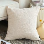 3-SOGA 50cm Beige Internet Celebrity 3D Arched Raised Pattern Throw Pillow
