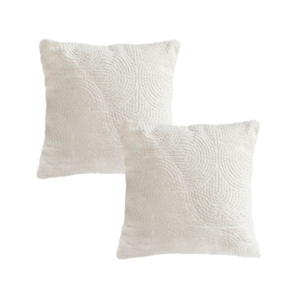 1-SOGA 2X 50cm Beige Internet Celebrity 3D Arched Raised Pattern Throw Pillow