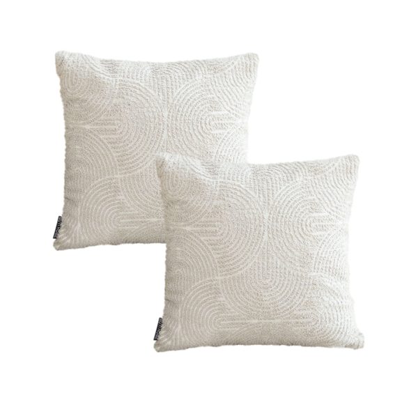 1-SOGA 2X 50cm Gray Pillow Basic Square Stylish Geometric Plush Solid Decorative Covers Throw Pillow