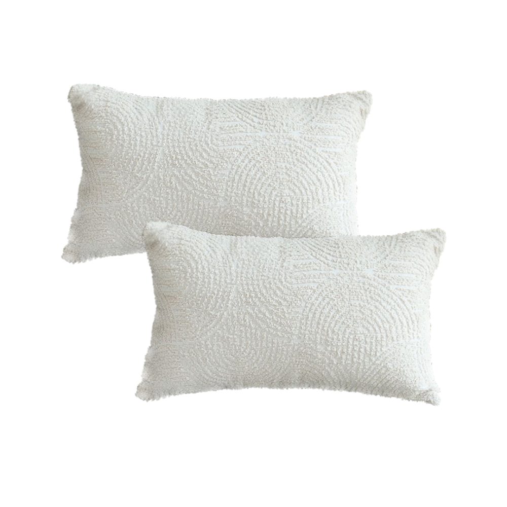 1-SOGA 2X 35cm Lumbar Pillow Embroidered Decorative Linen Cover Stitch Story Throw Pillow