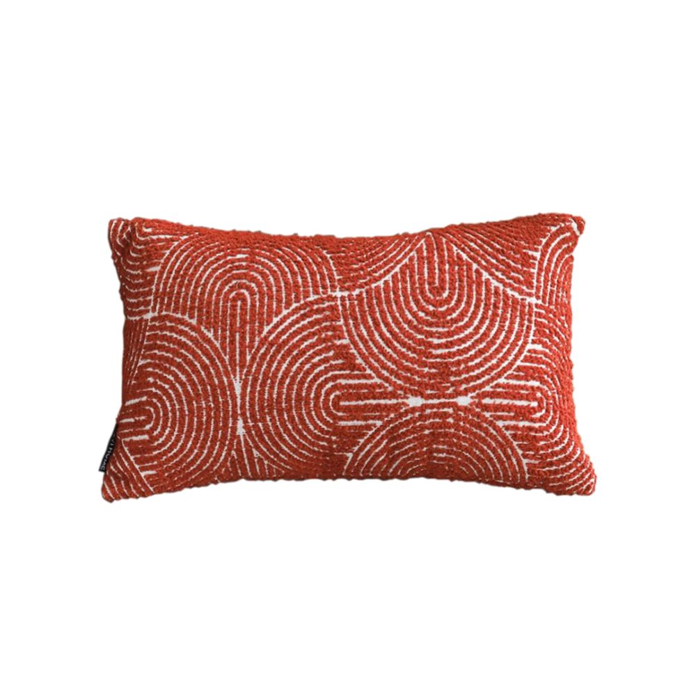1-SOGA 30cm Cinnabar Pillow Perfect Burnt Indoor/Outdoor Corded ThrowRed Set Lumbar Throw Pillow