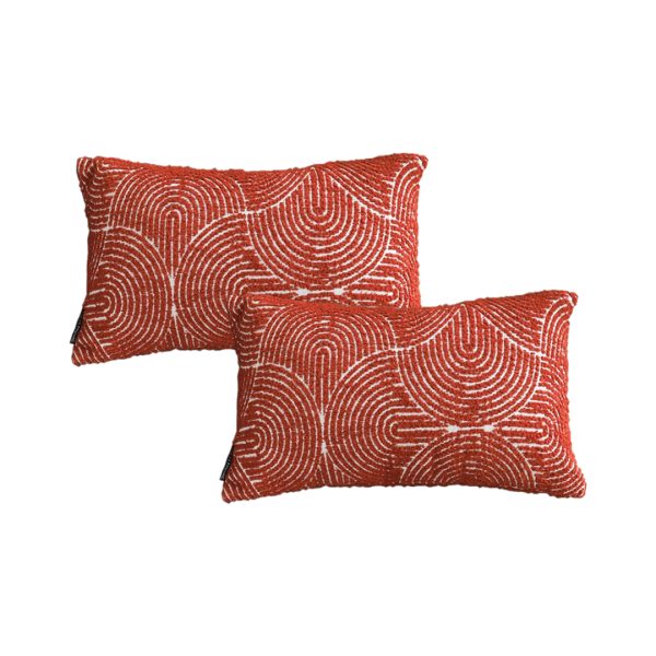 1-SOGA 2X 30cm Cinnabar Pillow Perfect Burnt Indoor/Outdoor Corded Throw Red Set Lumbar Throw Pillow