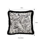 2-SOGA 45cm Pillow French Cover Style Floral Jacquard Woven Decorative Fringe Throw Pillow